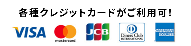 各種クレジットカード利用可能！